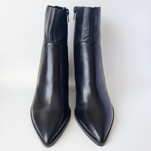 Tony Bianco Brazen Black Leather Ankle Boots Pointed Toe Midi New Size 7.5 - Picture 6 of 13